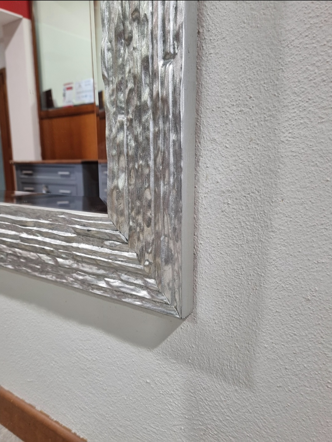 Specchiera rettangolare PAOLINI in legno argentato