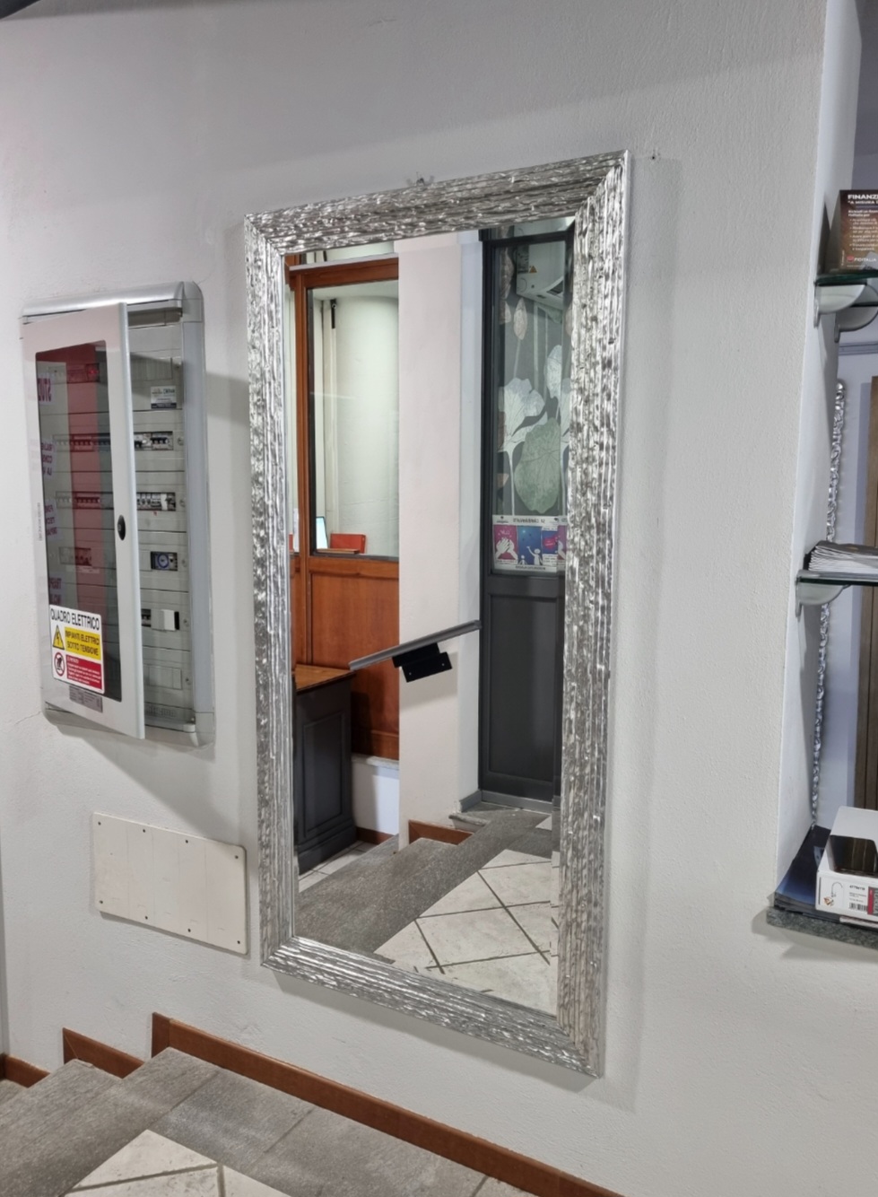 Specchiera rettangolare PAOLINI in legno argentato