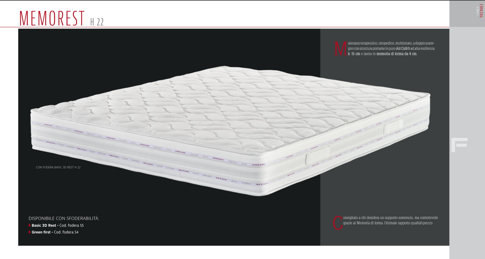 Materasso Memory Foam Flexilan con Cover Sfoderabile da 80x195x22 cm